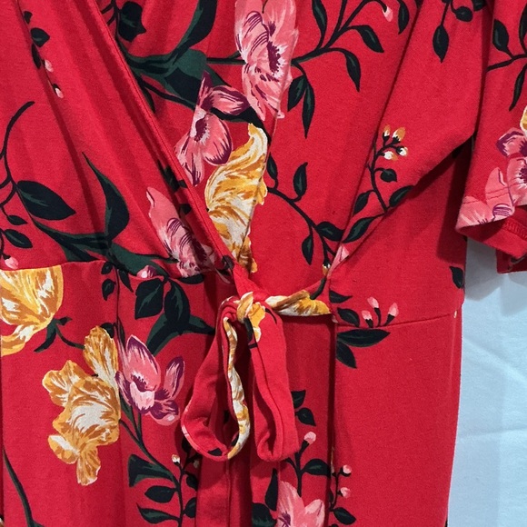 Old Navy Red and Yellow Floral Midi Dress - Picture 5 of 7